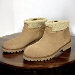 🆕 NWT Jack Rogers Sophie Suede Sherpa Bootie Size 7M Lined &amp; Cozy