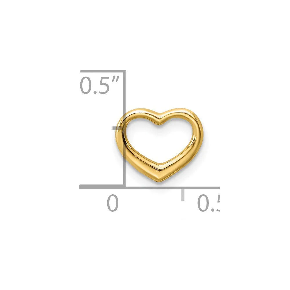 14K Polished Mini Floating Heart Slide