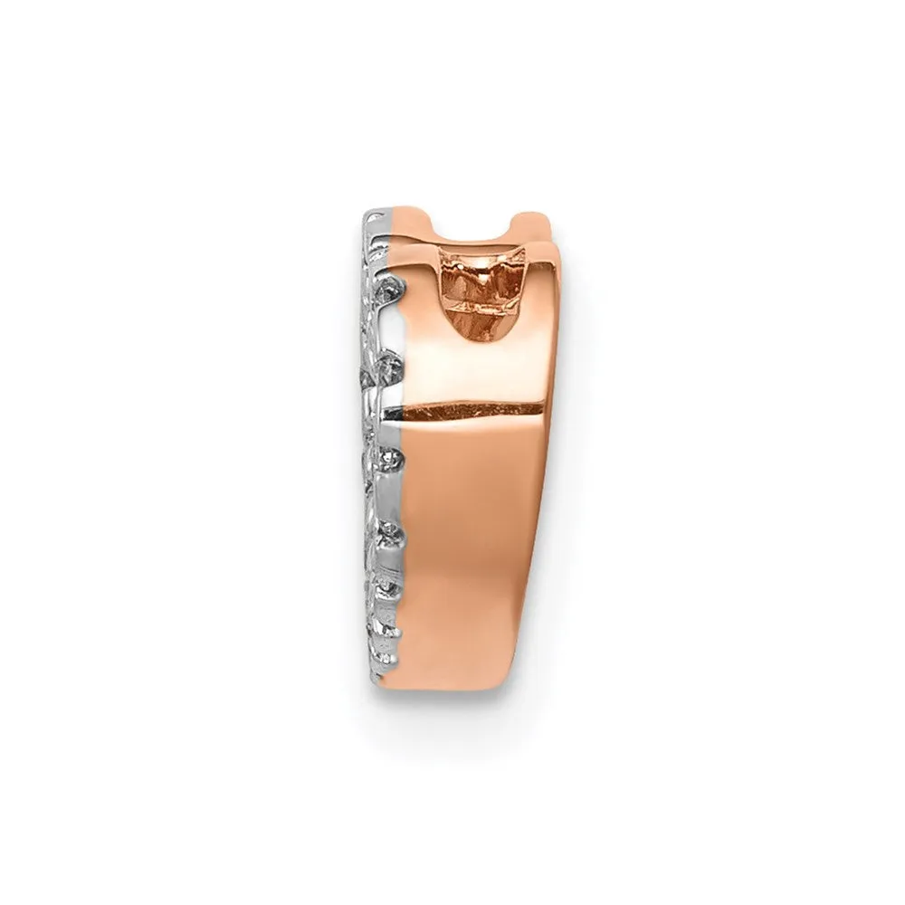 14k Rose Gold 1/15ct. Diamond Heart Chain Slide