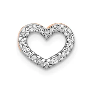 14k Rose Gold 1/15ct. Diamond Heart Chain Slide