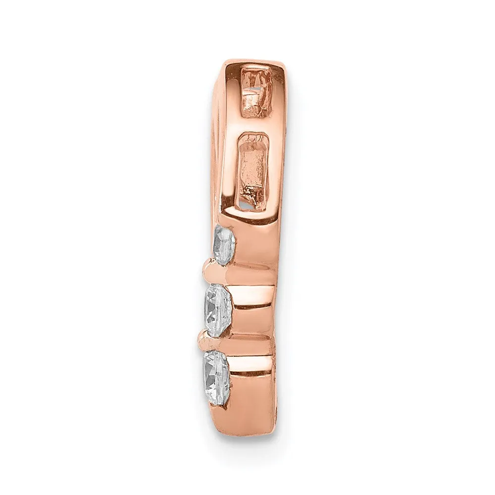 14k Rose Gold 1/6ct. Diamond Heart Chain Slide