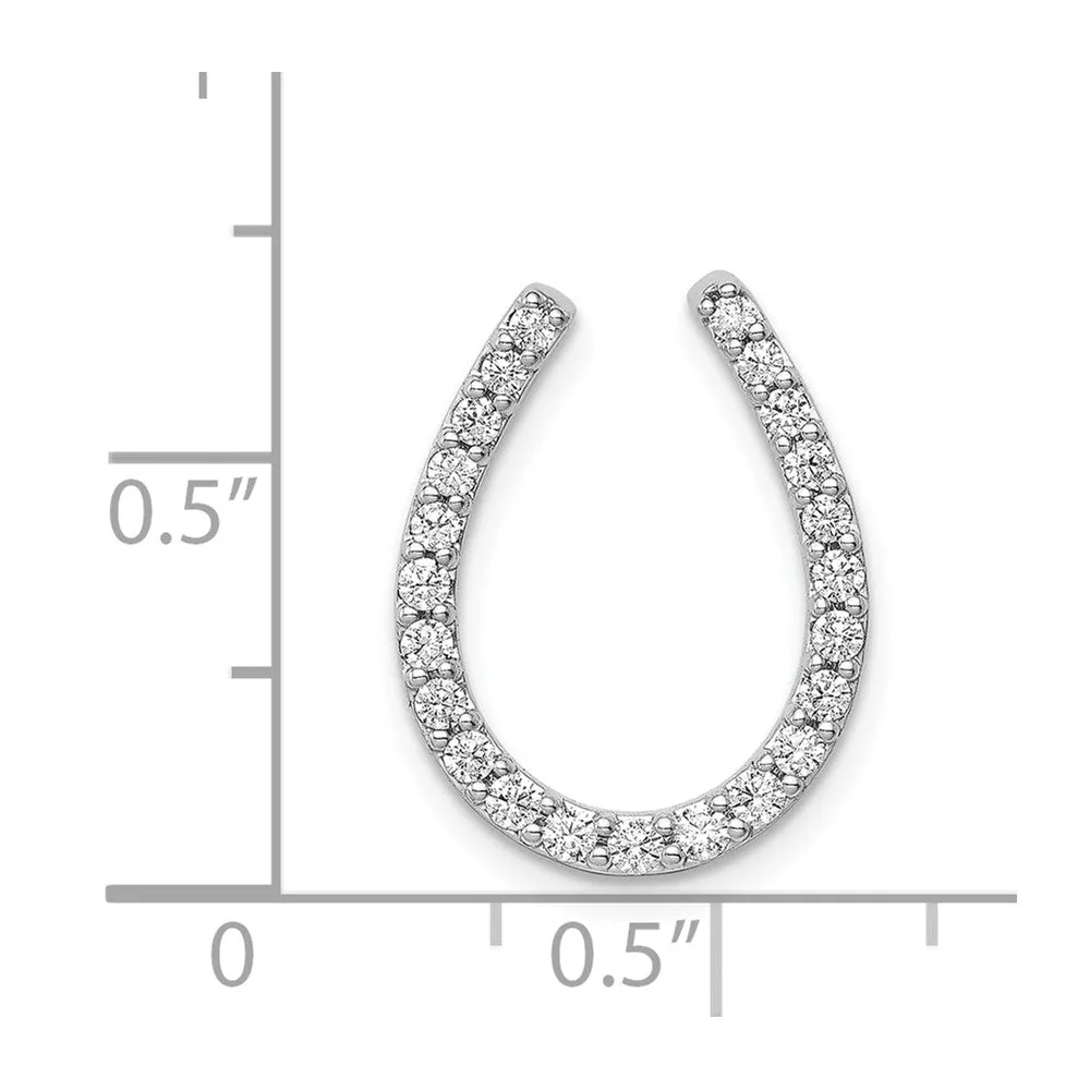 14k White Gold 1/3ct. Diamond Horseshoe Chain Slide