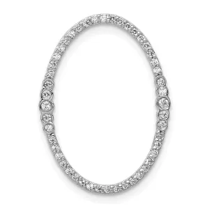 14k White Gold 1/4ct. Diamond Oval Chain Slide