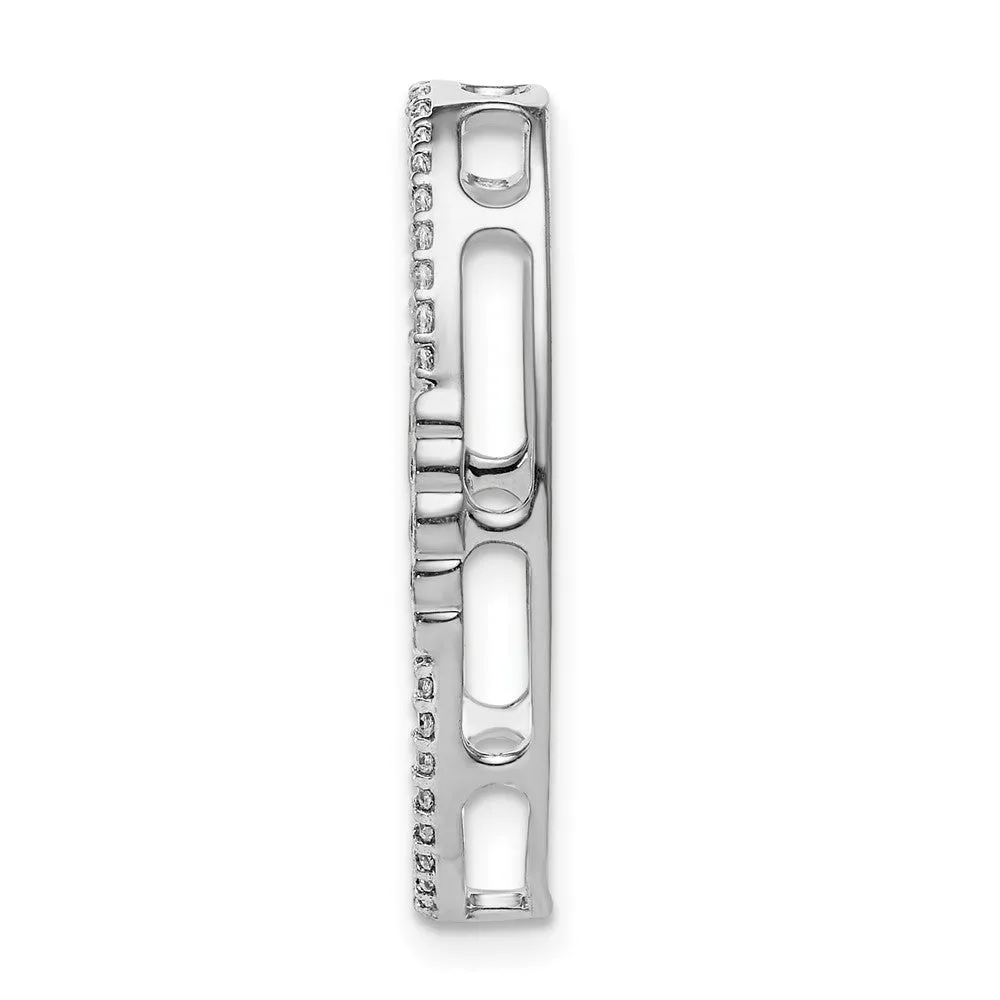 14k White Gold 1/4ct. Diamond Oval Chain Slide