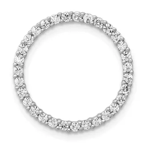 14k White Gold 3/8ct. Diamond Circle Chain Slide
