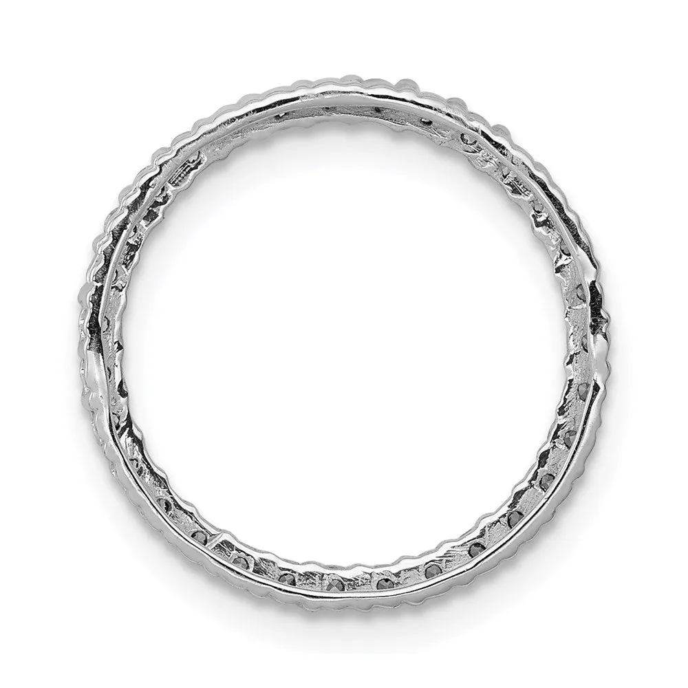 14k White Gold 3/8ct. Diamond Circle Chain Slide