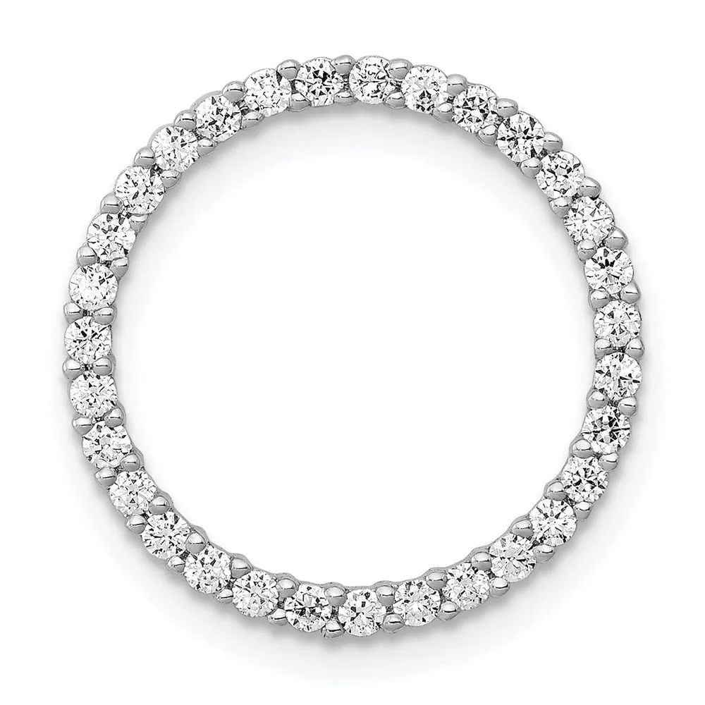 14k White Gold 3/8ct. Diamond Circle Chain Slide