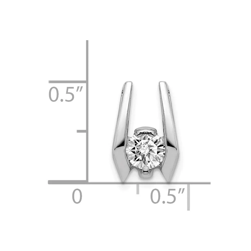 14k White Gold 4.75mm AAA Diamond Slide