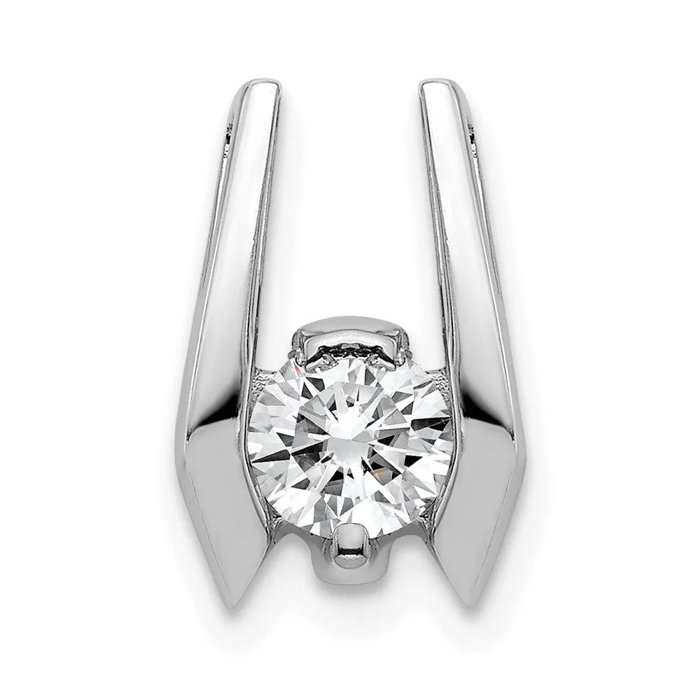 14k White Gold 4.75mm AAA Diamond Slide