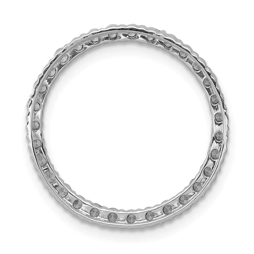 14k White Gold 5/8ct. Diamond Circle Chain Slide