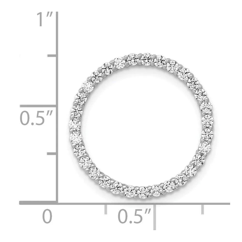 14k White Gold 5/8ct. Diamond Circle Chain Slide