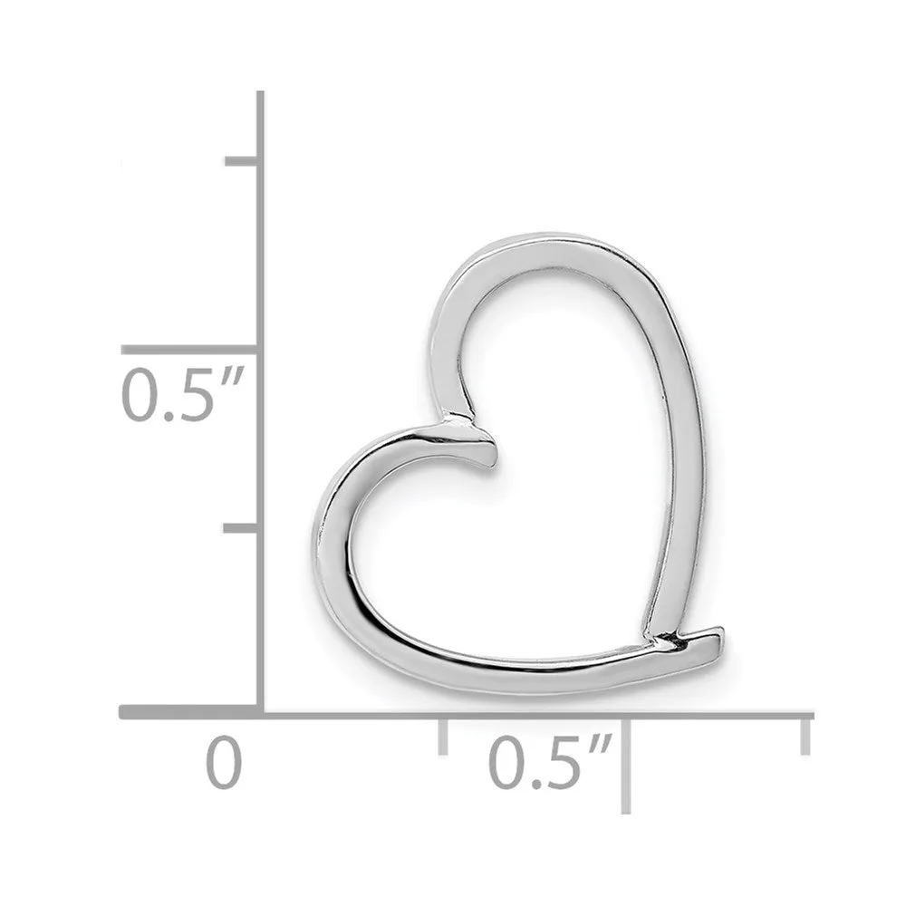 14K White Gold Chain Slide Heart