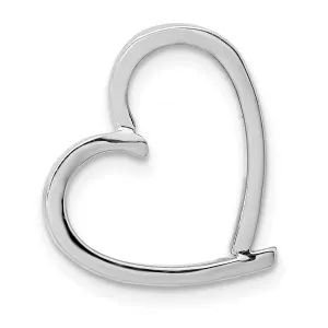 14K White Gold Chain Slide Heart