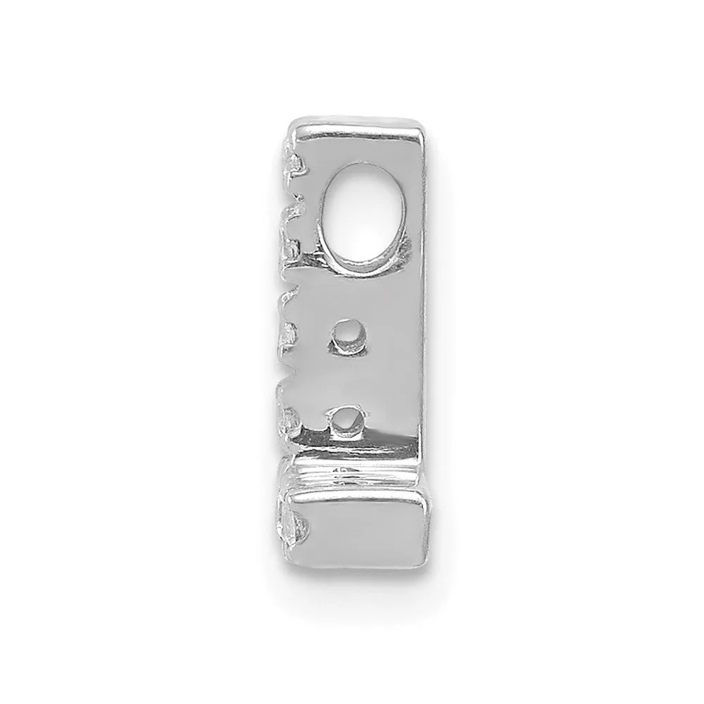 14k White Gold White Gold Diamond Letter L Initial Charm
