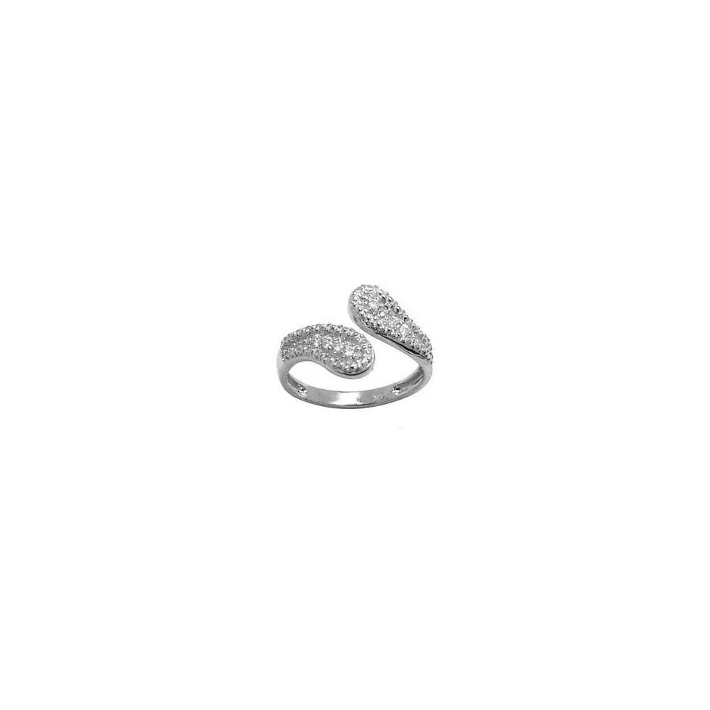 14kt White Gold Cubic Zirconia Wrap Toe Ring