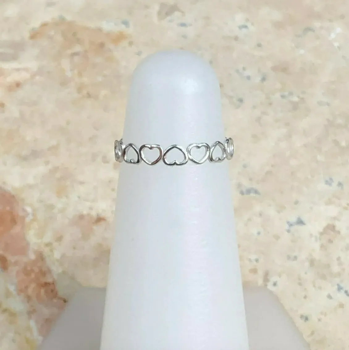 14KT White Gold Open Hearts Toe Ring