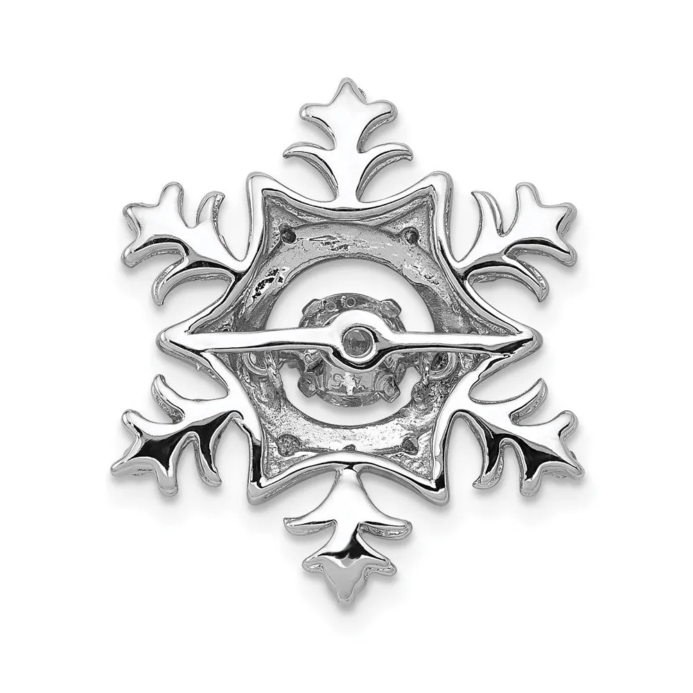 14kw Vibrant Lab Grown Diamond SI1/SI2, G H I, Snowflake Pendant