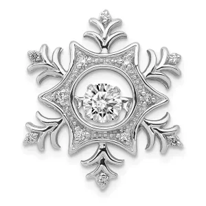 14kw Vibrant Lab Grown Diamond SI1/SI2, G H I, Snowflake Pendant