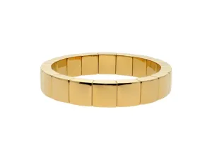 18k Yellow Gold Overlay Square Stretch Bracelet
