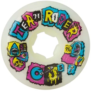 57mm Team Rider White Multi 95a Skateboard Wheels