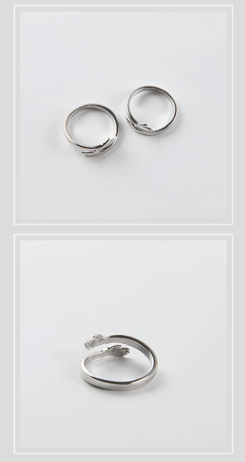 925 Sterling Silver Hug Ring for Women