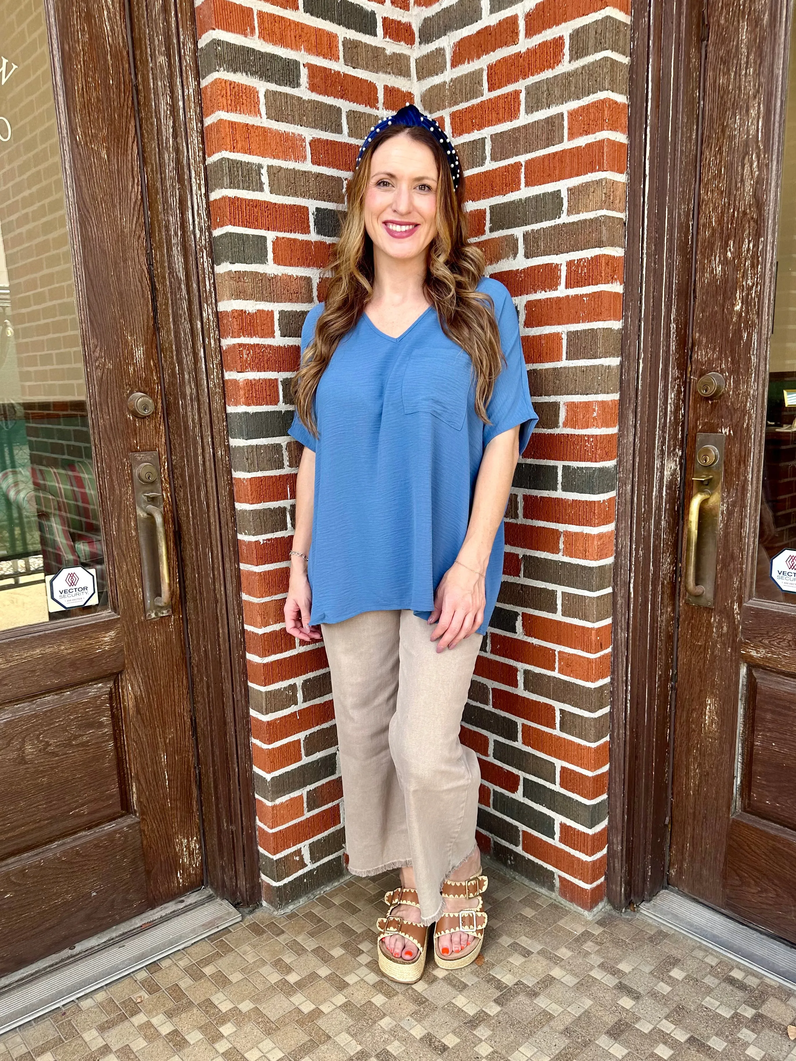 Air Flow Top: Dusty Blue