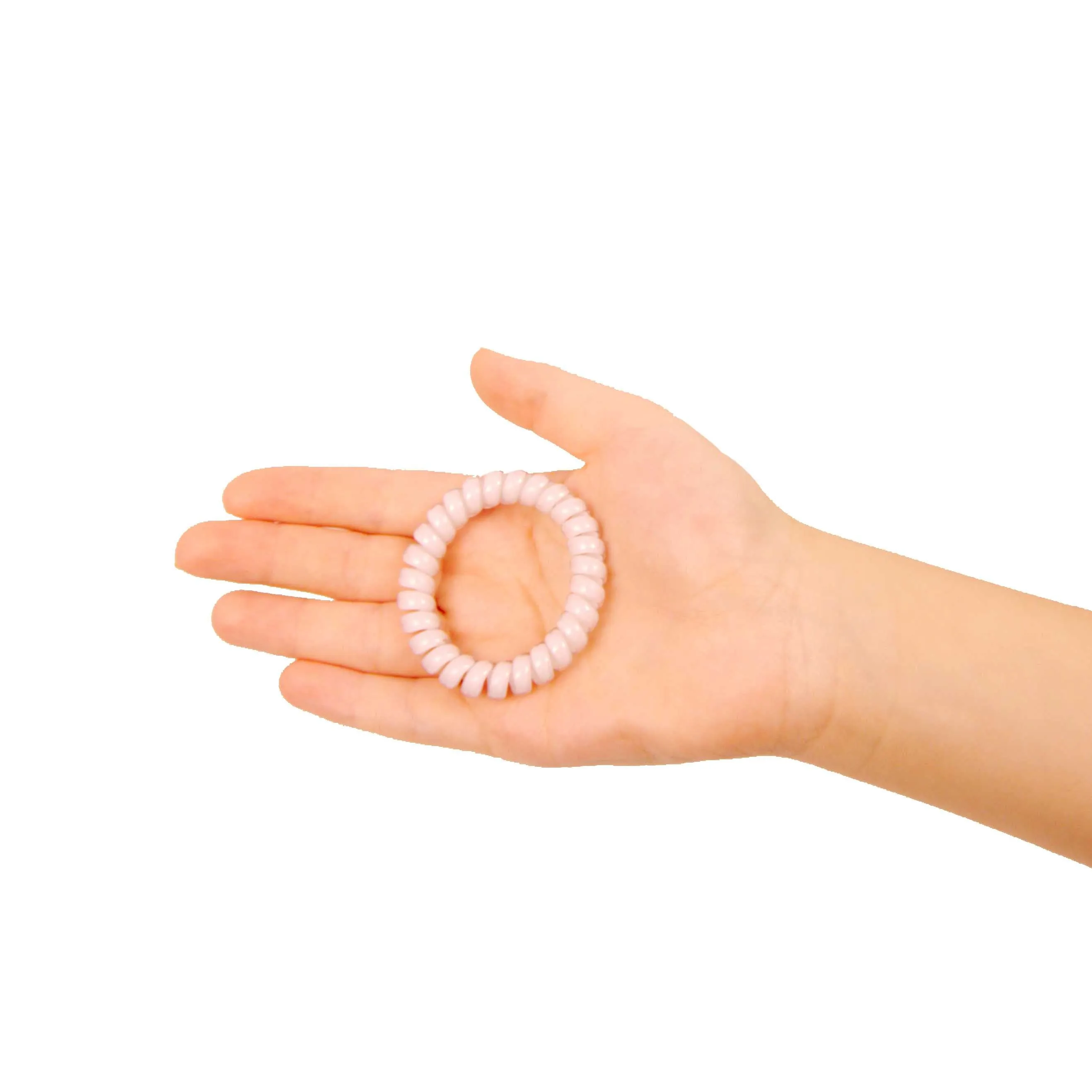 Amelia Beauty Products 8 Medium Elastic Hair Coils, 2.0in Diameter Thick Spiral Hair Ties, Gentle on Hair, Strong Hold and Minimizes Dents and Creases, Red, White and Green Mix
