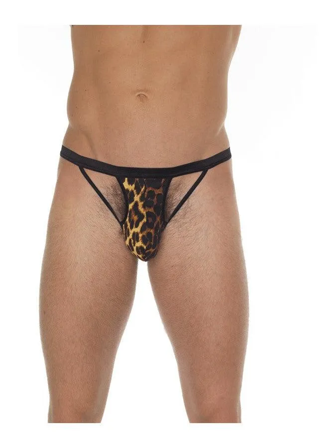 Amorable - Open String Voor Heren - Panterprint - One Size