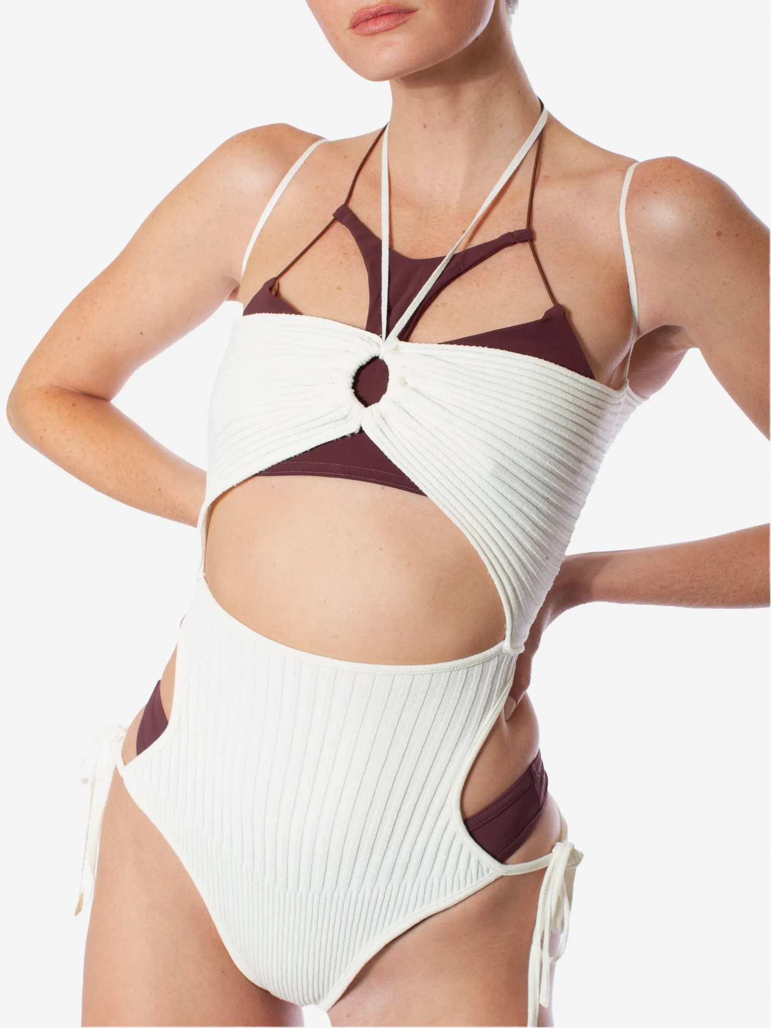 ANDREADAMO Overlapping Bikini with Cut-Out