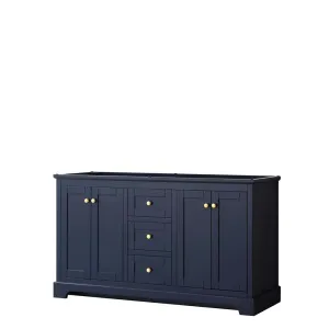 Avery 60 Inch Double Bathroom Vanity in Dark Blue