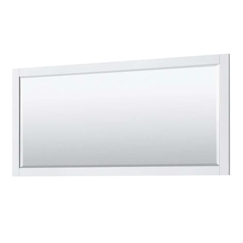 Avery 72 Inch Double Bathroom Vanity in White - Brushed Gold Trim