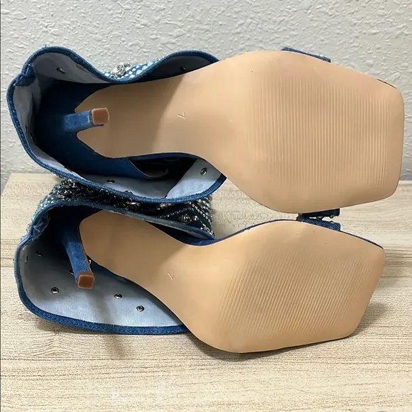 AZALEA WANG SAY IT LIKE YOU MEAN IT STILETTO SANDAL IN DENIM