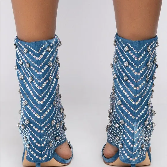 AZALEA WANG SAY IT LIKE YOU MEAN IT STILETTO SANDAL IN DENIM