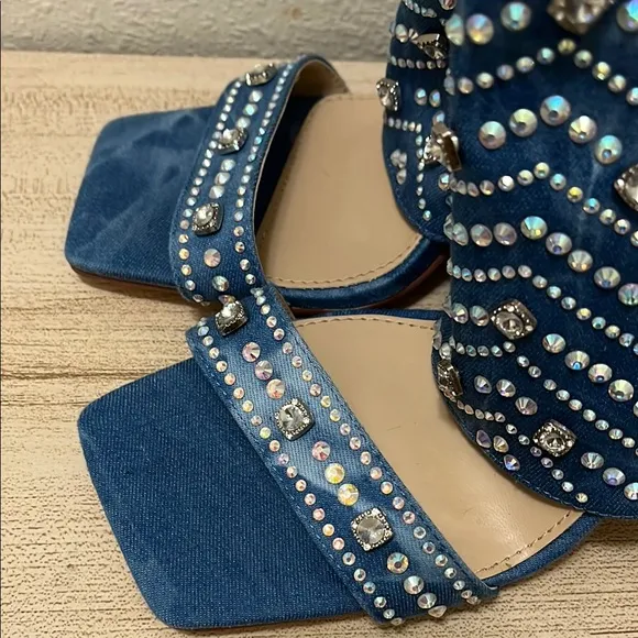 AZALEA WANG SAY IT LIKE YOU MEAN IT STILETTO SANDAL IN DENIM