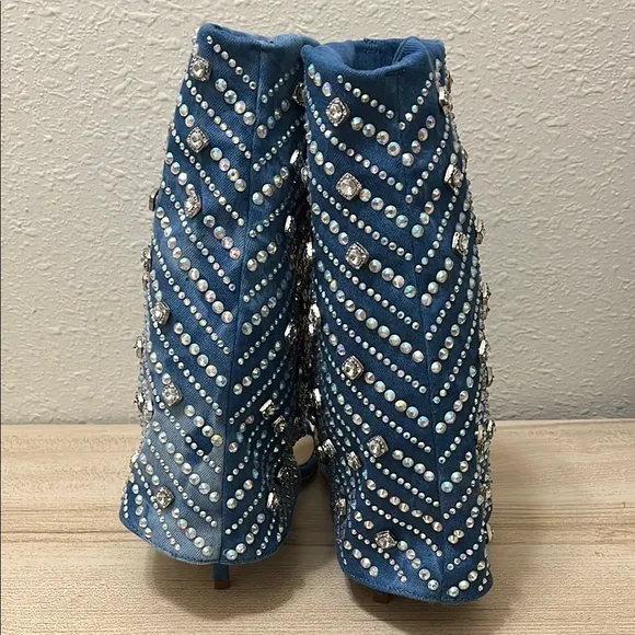AZALEA WANG SAY IT LIKE YOU MEAN IT STILETTO SANDAL IN DENIM