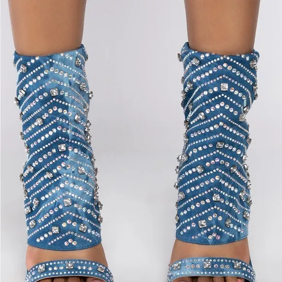AZALEA WANG SAY IT LIKE YOU MEAN IT STILETTO SANDAL IN DENIM