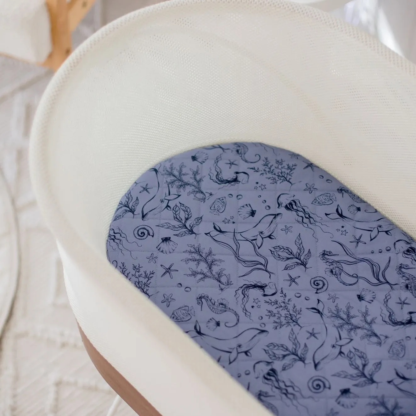 Bambella Waterproof Moses Bassinet Sheet | Under the Sea