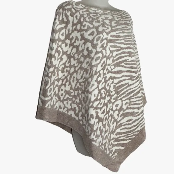 Barefoot Dreams | CozyChic Ultra Lite Ocean Breeze Poncho- Faded Rose Animal-NWT