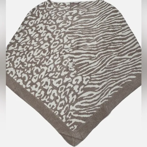 Barefoot Dreams | CozyChic Ultra Lite Ocean Breeze Poncho- Faded Rose Animal-NWT
