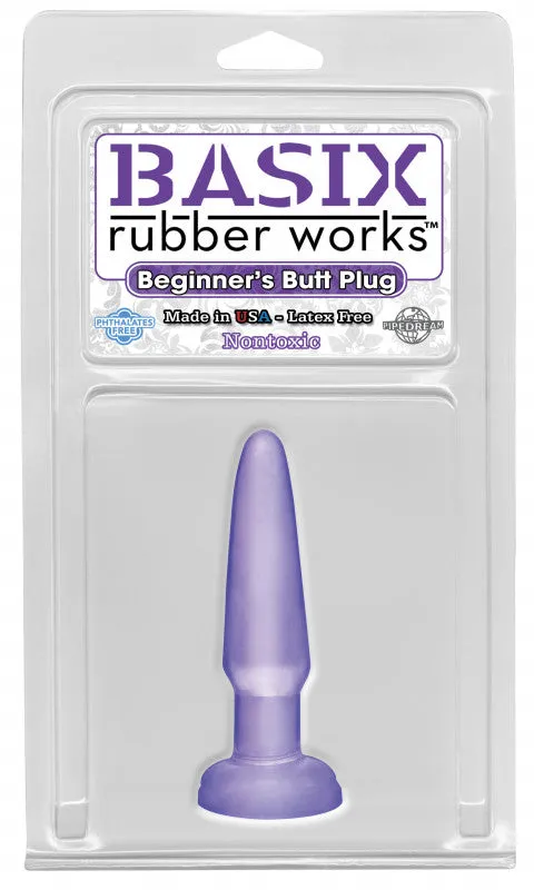 Basix 3.5in Beginners Butt Plug Purple