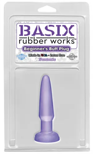 Basix 3.5in Beginners Butt Plug Purple