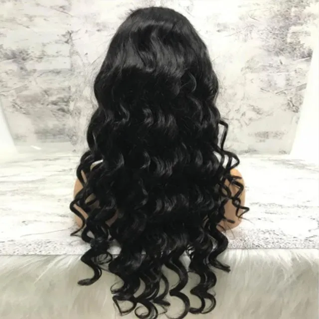 Big Wave Charming Elegant long Black Wig
