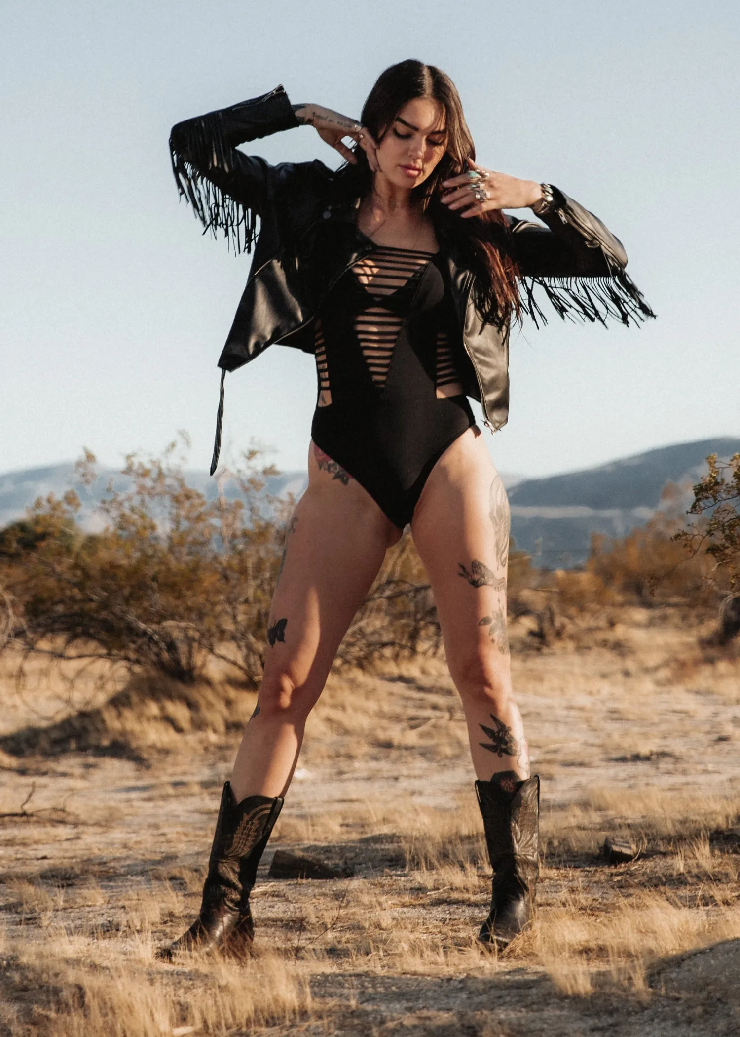 Black Strappy One Piece Swimsuit