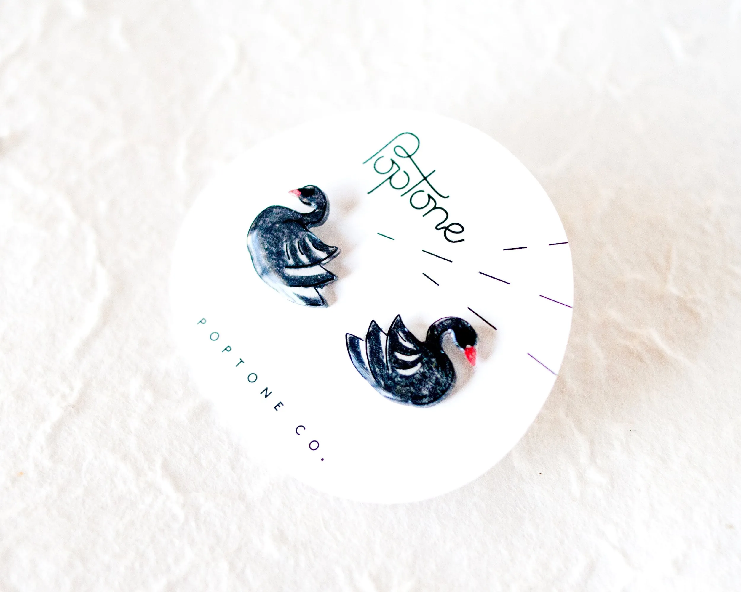 Black Swan Stud Earrings