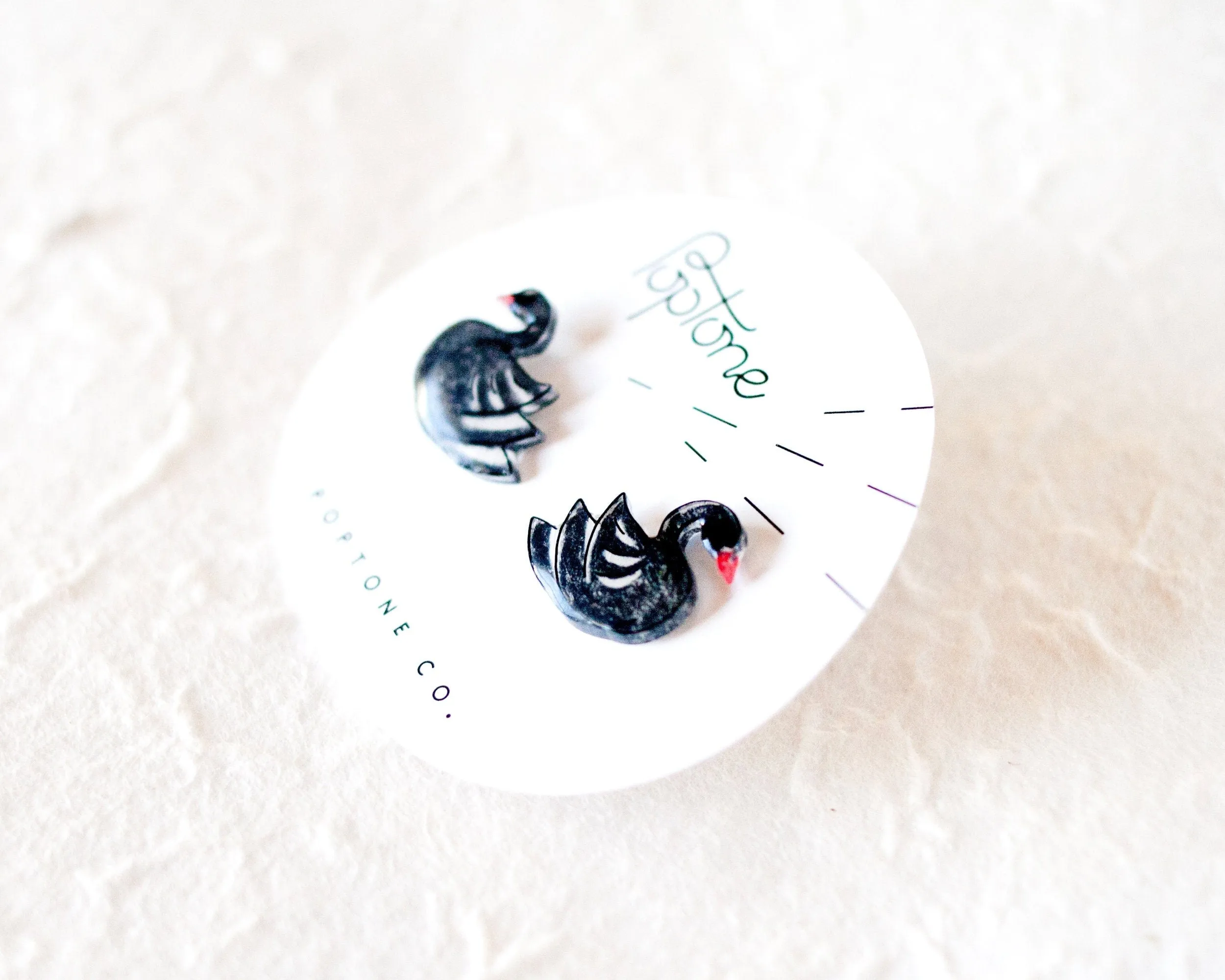 Black Swan Stud Earrings