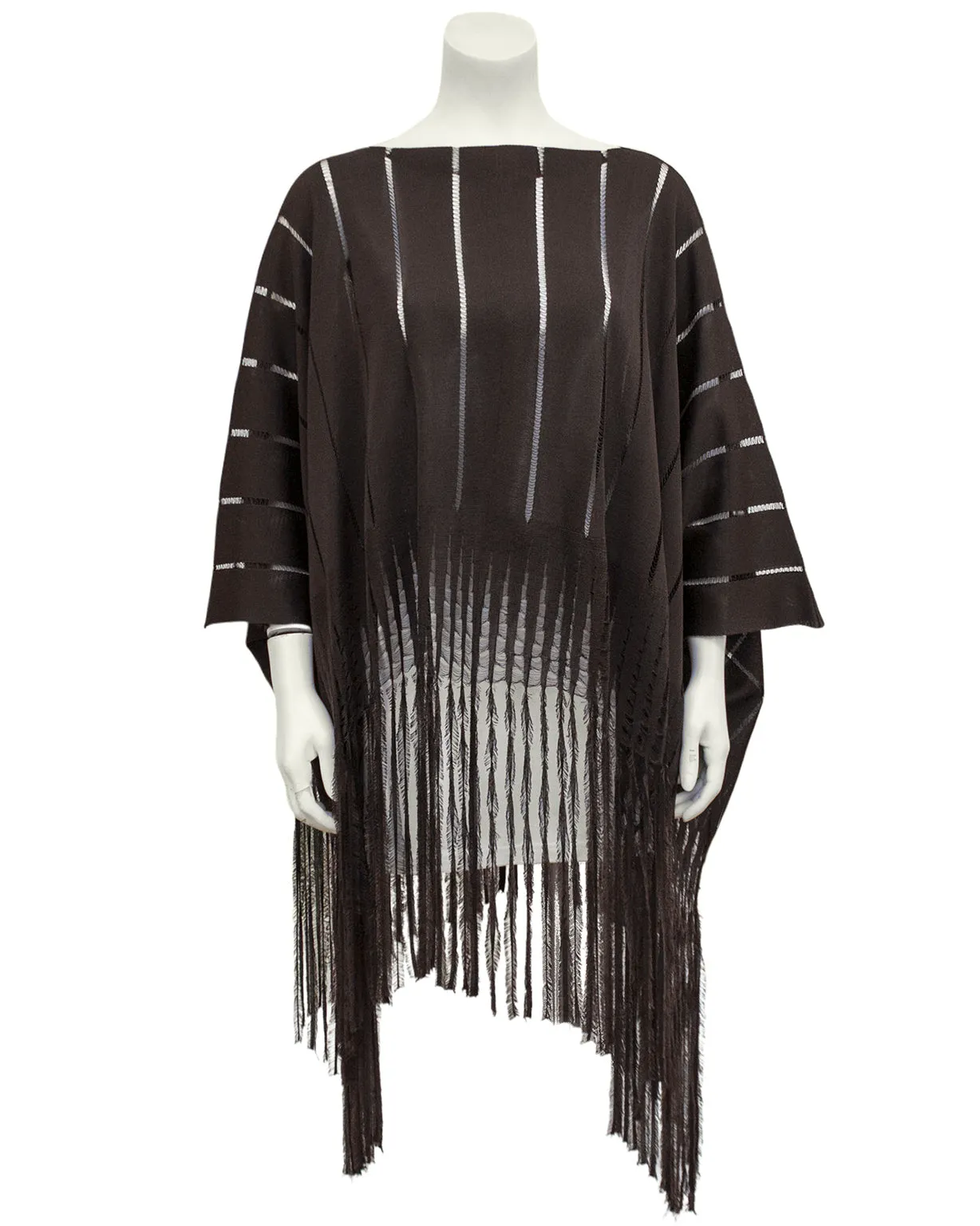 Brown Knit Poncho