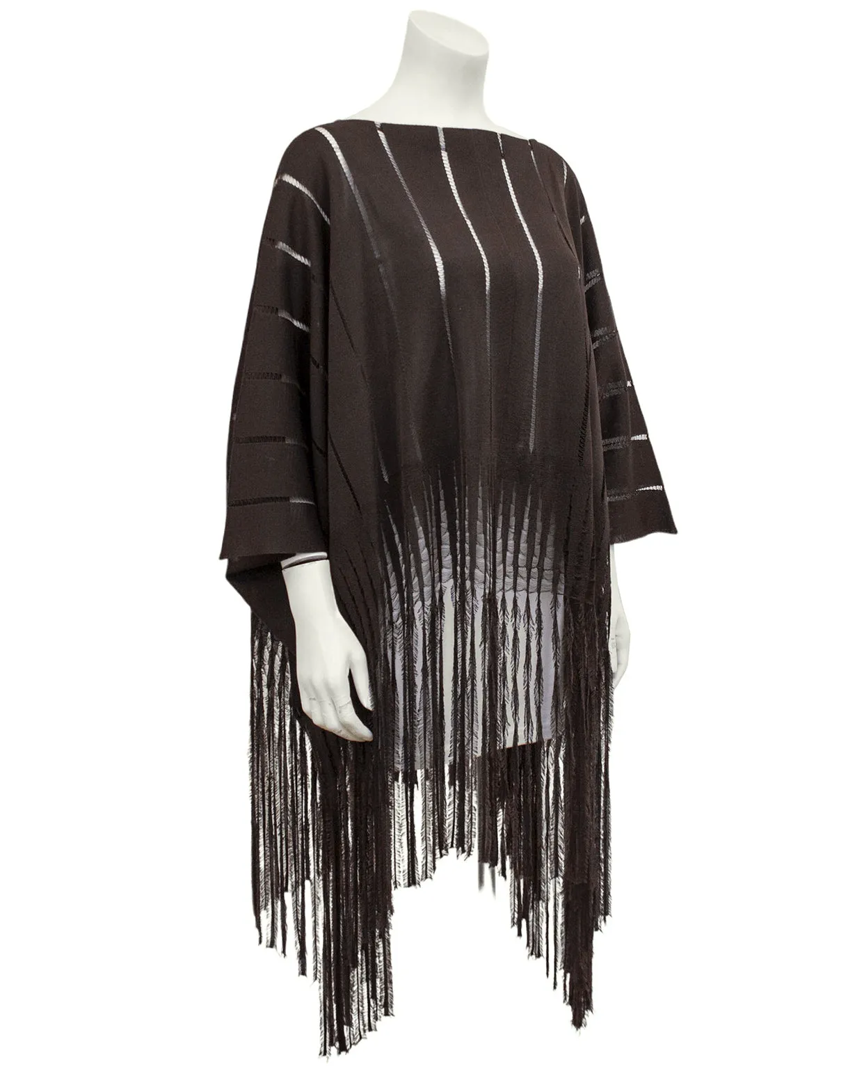 Brown Knit Poncho