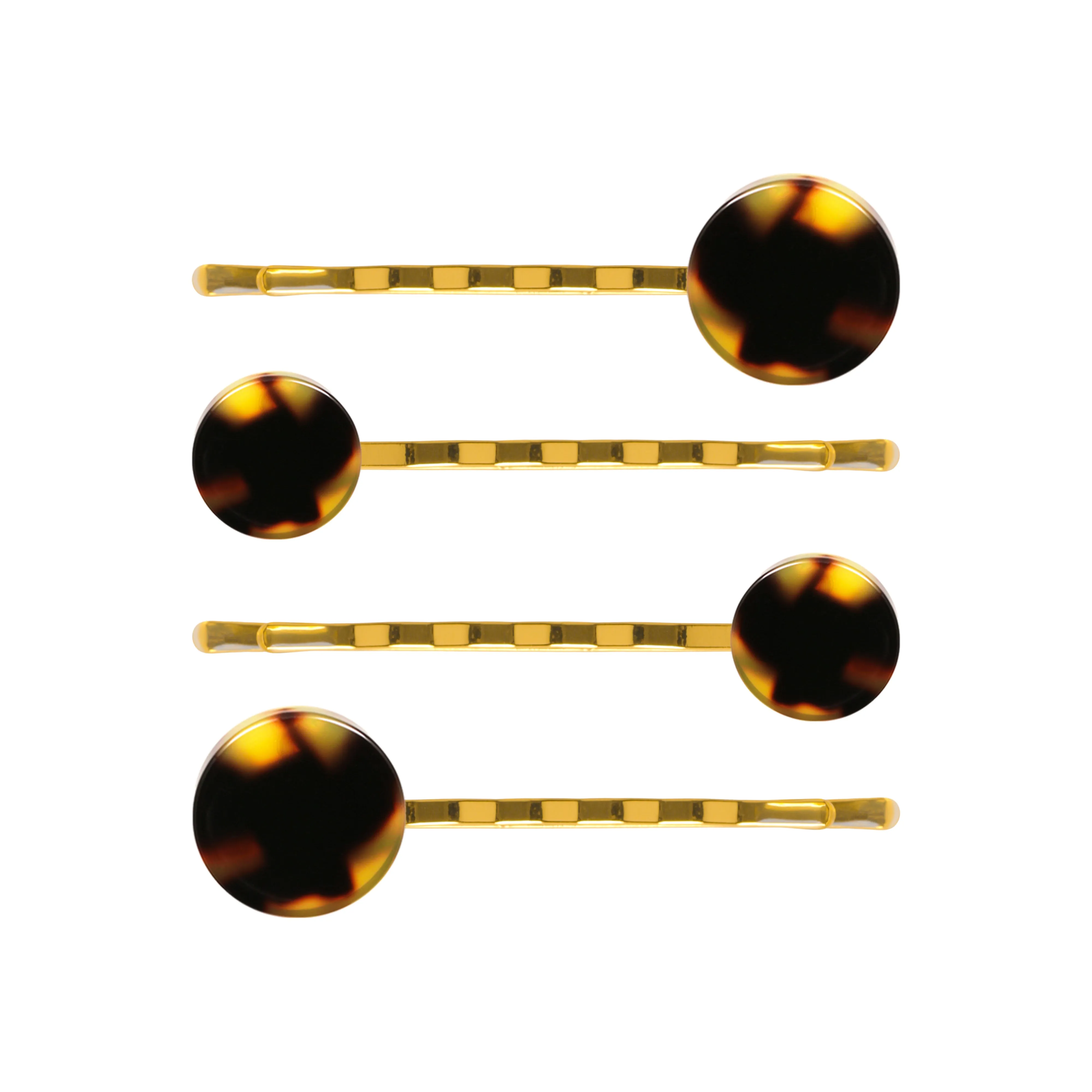 Button Dark Tortoiseshell Hair Slide Set