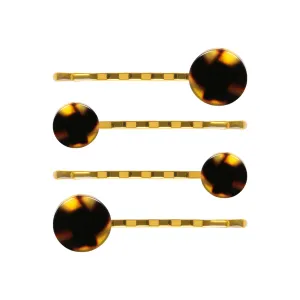 Button Dark Tortoiseshell Hair Slide Set