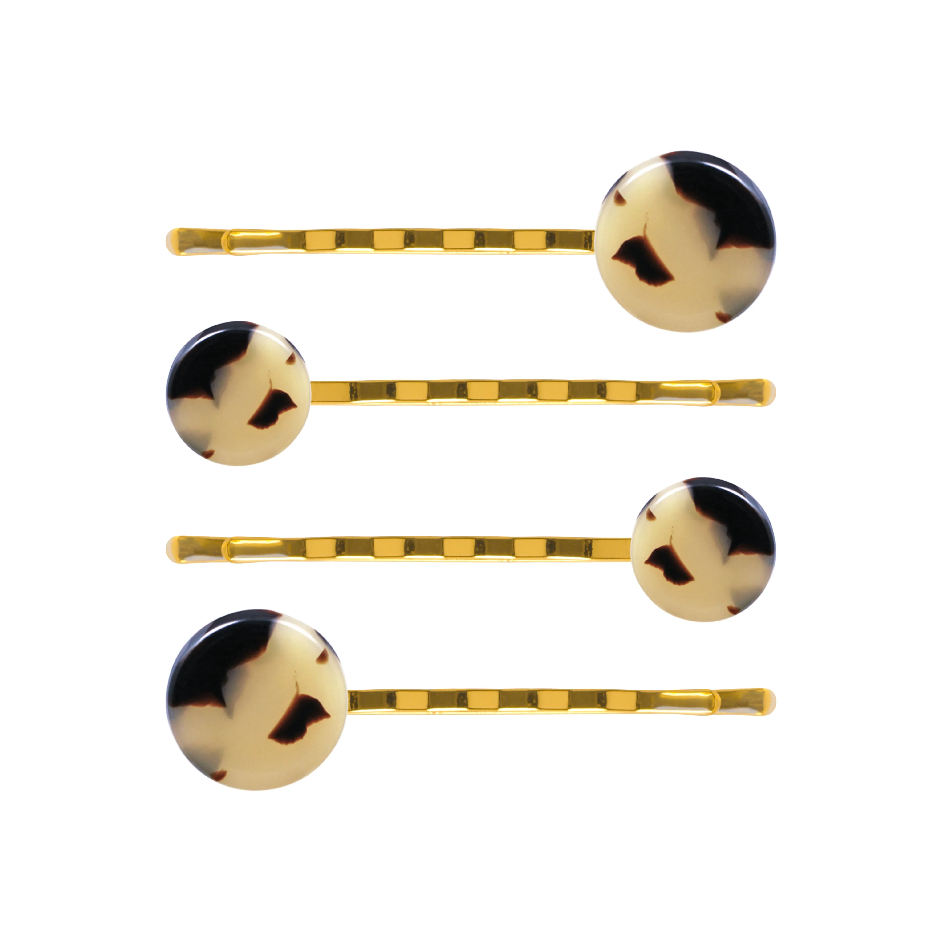 Button Light Tortoiseshell Hair Slide Set
